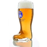 Bierglas Original Hofbräuhaus München 'Stiefel' 0,5 l | Bierkrug | Bierbecher | Bierseidel | Maßkrug mit HB - tolle Geschenkidee und Trinkspiele für Herren & Damen