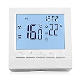 SMZhomeone Digitales Raumthermostat mit LCD-Bildschirm, 5-90°C Temperaturregelung, eingebautem Sensor, Frostschutzmittel & Kindersicherung, für Gasboiler und Fußbodenheizung
