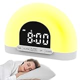 HOVCEH 2-in-1-Tageslichtlampe, Lichtwecker, Tageslichtwecker, Smart Sleep Wake-up-Light, Sonnenaufgang Wecker Mit Natürlichem Licht, Lichtwecker Sonnenaufgang Für Erwachsene Kinder