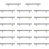 AwmnSrman Griffe für Küchenschränke Schrankgriffe Silber 128mm 20 Stück Edelstahllöcher Installation Silberlöcher Installation