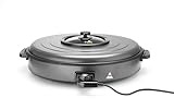 HENDI Partypfanne, Electropfanne, Induktionskochfeld, Induktions-herd, geeignet zum Frittieren, Braten und Warmhalten, 233V, 1600W, ø530x(H)190mm, Aluminium