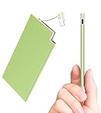 Auskang Powerbank USB C mit Kabel 0.68cm Ultra Slim Tragbares Ladegerät Ultra-dünn und leicht Externe Akku, Kompatibel mit iPhone 15, Samsuang, Xiaomi etc- Grün+Weiß