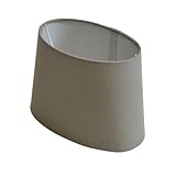 Lampenschirm oval aus Stoff im skandinavischen Design H 14 / L 20.5 cm (grau)