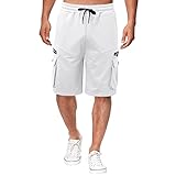 Shorts Herren 2024 Einfarbige Cargo Short 3/4 Länge Freizeithose Lockere Luftige Sommershorts Regular Fit Basic Boardshorts Komfortable Baumwolle Sweatpants Warehouse Deals Angebote