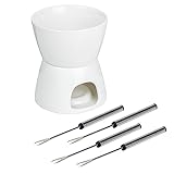 BALOU Schokofondue Set 6-teilig, 450ml - Schoko Fondueset aus Porzellan - Schokoladenfondue Set für Teelicht