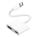 USB C auf HDMI Adapter, Typ-C auf HDMI Adapter, 4K HD Video und Audio Sync Bildschirmkonverter Kompatibel mit iPhone 15/iPhone 15 Pro, iPad Pro, Samsung Galaxy S24, MacBook Pro/Air,Huawei P40/P30 usw.