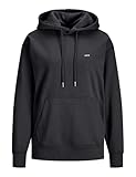 JACK & JONES Damen Jxabbie Rlx Ls Every Hood Swt Noos Kapuzenpullover, Black/Print:white Jjxx Logo, XL