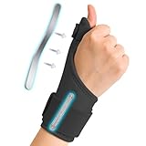 ZAHRVIA Ergonomische Daumenschiene rechts & links, Atmungsaktive und Weiche Daumenschiene für Daumen-Sattelgelenk, Arthrose, Sehnenscheidenentzündung - Stabilisierend & Verstellbar (Schwarz)
