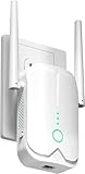 WiFi Extender Booster, WiFi Repeater WLAN Verstärker WiFi Extender bis zu 5000sq.ft Mit Repeater/AP Modus, Long Range Amplifier mit Ethernet Port zu Allen WLAN Geräten, 1-Key Setup, Access Point