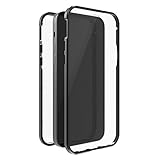 Black Rock - Hülle 360 Grad Glass Case Passend für Apple iPhone 13 Pro I Handyhülle, Magnet Verschluss, Durchsichtig, Cover (Transparent mit schwarzem Rahmen)