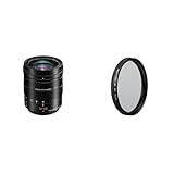 Panasonic H-ES12060E Leica DG Vario-Elmarit Kamera Objektive (12-60mm/F2.8-4.0, Standardzoom, Dual I.S., Staub- & Spritzwasserschutz, schwarz) & Amazon Basics Zirkularer Polarisationsfilter - 62mm