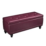 Aufbewahrungsbank, Truhenbank, Eingangsbank, 200 kg Kapazität, Schlafzimmer- und Wohnzimmermöbel, 40 cm, stilvolle und funktionale Wohnkultur, Violett