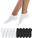 QINCAO Sneaker Socken Herren Damen 10 Paar Kurze Halbsocken Baumwolle Sportsocken Atmungsaktiv Laufsocken