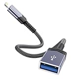 Lightning auf USB Adapter für iPhone, [MFi-Zertifiziert] USB 3.0 OTG Kamera Kabeladapter,Unterstützung Kartenleser, USB Stick, Tastatur, Maus, Hub, MIDI, Game-Controller Kartenleser,iOS Schwarz-grau