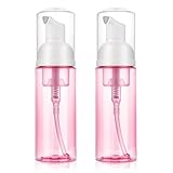 Molain 2 Stück Schaumspender, 60ml seifenschaumspender Pumpflasche Reise Schäumende Pumpflaschen Tragbare Spenderflasche für Kosmetik Shampoo Creme(Rosa)