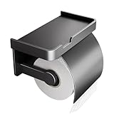 Toilettenpapierhalter für Badezimmer – Rollenhalter, Spender, Aufbewahrungsregal, Klemmbrett aus Aluminiumlegierung mit Telefonablage, Wand-Organizer für Badezimmer und Zuhause