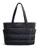 bagsmart Handtasche Damen, Wasserdichte Laptop Tote Bag, Shopper Tasche Groß, Reisetasche&Arbeitstaschefür Damen und Herren Fur Reisen, Fitness, Schwarz