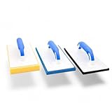 Werkfit Profi Fliesenwaschbrett & Reibebrett Set – 3-teilig mit Softgriff – HYDRO 280×140×30 mm, Moosgummi & PROFI Schwammgummi fein – Fliesenleger Werkzeug (Profi 3er-Set)