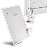 Juskys Fliegengitter für Fenster mit Alu Rahmen 100 x 120 cm - Montage ohne Bohren - zum Einhängen - Insektenschutz Mückenschutz Fliegenschutzgitter - weiß