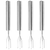 4 Stück Kartoffelgabel Aus Edelstahl, Obst- Und Gemüsegabel, Kartoffelgabel, Maisgabel, Schälhilfe, Tragbares Grillwerkzeug