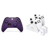 Xbox Wireless Controller - Astral Purple+Venom Twin-Ladestation mit 2 x wiederaufladbaren Akkupacks – Weiß Series X & S One