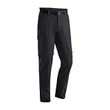 Maier Sports Torid Slim Zip, Herren Wanderhose, Wasserabweisende Outdoorhose für Trekking und Hiking, Enganliegend, Zipp-off-Funktion, PFC-frei, mSTRETCH pro 4 & Dryprotec, Schwarz, 52 (W36/L32)