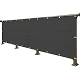 Wzmazingly Balkonabdeckung Sichtschutz Höhe 60/70/80cm Geländer-Zaunabdeckung Balkonsichtschutz Anti-Peeping HDPE Wetterresistent Mit Kordel Und Kabelbindern (Color : Black, Size : 60x900cm)