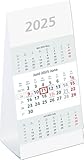 3-Monats-Aufstellkalender 2025 - 10,5x14,5 cm - 3 Monate auf 1 Seite - mit Kopftafel und Datumsschieber - Mehrmonatskalender - 980-0000