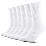 TUUHAW Socken Herren Damen 6 Paar Sportsocken Atmungaktive tennissocken,Weiß 39-42