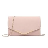 Miss Lulu Damen Clutch Elegante Umschlag Abendtasche mit Kette Hochwertige Handtasche für Hochzeit Party und Abschlussball