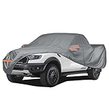 Autoabdeckung Wasserdicht für Ford Ranger, Toyota Hilux, Nissan Navara, VW Amarok, Vollgarage Autoplane Auto Abdeckplane Winter Sommer Allwetter Outdoor Abdeckung, Grau