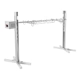 awolsrgiop Spanferkelgrill mit Motor, Höhenverstellbarer Spanferkelgrill, 40 Kg BBQ-Spiessbratengrill für Spanferkel und Lämmer, Edelstahl-Drehspiessröster, 134 cm Spiesslänge, 20W-Motor/Elektrisch