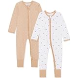 Bramble & Bear 2er-Pack Kleinkind- und Baby-Schlafanzüge für Jungen und Mädchen – Bio-Baumwolle Baby-Nachtwäsche – Mit durchgehendem Reißverschluss
