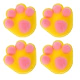 TOYANDONA 4 Stück Babybadeschwämme Katzenkrallenform Weicher Peelingschwamm für Babys und Kleinkinder Schnelltrocknend Sanfte Reinigung für Empfindliche Haut