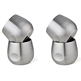 LOLPALONE Espressotassen aus Edelstahl 4 Stück, 150 ml bruchsicheres Glas mit doppelwandiger Isolierung, kleine Tasse für Picknick im Freien