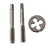 Zeroupshop M10 x 1 mm Gewindekegel und Gewindebohrer-Set, Maschinengewindebohrer mit rundem Gewindeschneider und Schneideisen-Set für Mutterschrauben, Bolzen, Gewinde-Reparatur