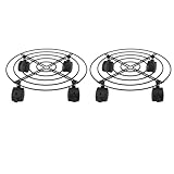 MOTOULAX Rollender Pflanzenständer, multifunktionaler Rollpflanzenständer aus Eisen und PVC mit feststellbaren Rädern für Garten