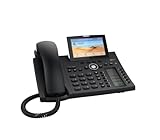 Snom D385N IP Telefon, SIP Tischtelefon, 4,3' TFT-Farbdisplay 480 x 272 Pixel, 12 SIP-Identitäten, Sensorhakenschalter,USB, 48 selbstbeschriftende Schlüssel (12 physische), Schwarz, 00004600