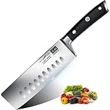 SHAN ZU Kochmesser Nakiri Küchenmesser Profi Messer Chefmesser 16.5 cm Allzweckmesser Deutscher Edelstahl Extra Scharfe Messerklinge mit ergonomischer Griff Exquisiter Geschenkverpackung