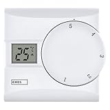 EMOS digitaler Raumthermostat, manueller Drahtthermostat für Heizungssysteme und Kühlungssysteme, intelligenter TPI Thermostat, Raumtemperaturregler mit Stellrad, drahtverbunden zur Aufputzmontage