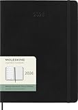 Moleskine Wochenplaner, Wochenagenda 2026 12 Monate mit Platz für Notizen, mit weichem Einband und Gummibandverschluss, Format XL 19x25, Farbe Schwarz