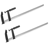 STAHLWERK Schraubzwinge 120x800 mm 2er Set | kraftvolle Klemmzwinge aus Stahl und Kunststoff | F-Zwinge zum Fixieren von Werkstücken |stabile Zwinge mit Spannweite 800 mm, Spanntiefe 120 mm