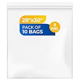 Paclord Extra große 71,1 x 76,2 cm wiederverschließbare Polybeutel mit Reißverschluss, 8 mm dick, Packung mit 10 transparenten wiederverschließbaren Beuteln mit extra Haltbarkeit, wasserdicht