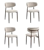 Criks Celia Esszimmerstühle - 4er Set - Braun - Japandi Hochwertiger Stoff, Metallbeine mit Holzoptik, Ergonomisches Design - Für Esszimmer, Küche & Wohnzimmer