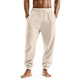 Herren Jogger: Elastischer Saum, Leichte Sweathosen mit Drawstring, Sportliche Loungehosen mit Taschen