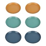 GSHLLO 6 Stück Weizenstroh-Haustiernapf, Futternapf, Katzenfutter, flache Katzenteller, bunte Futternapf, rund, Camping, Salatteller