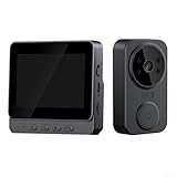 VersaGenius 4,3-Zoll-Bildschirm Wireless Video Türklingel Kamera Sicherheit Gegensprechfunktion mit Nachtsichten Zwei-Wege-Audio 12 Sprachen