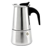 Wlauqueta Moka Kaffeekanne Espresso Latte Perkolator Herd Kaffeemaschine Espressokanne Italienische Kaffeemaschine 100 ml Edelstahl