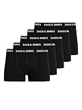 JACK&JONES JUNIOR Jungen Jachuey Trunks 5 Pack Noos Jnr Boxer Shorts, Black/Pack:black - Black Black Black, 164 EU