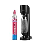 SodaStream Wassersprudler GAIA mit CO2-Zylinder | inkl. 1x 1L FUSE Kunststoffflasche (spülmaschinengeeignet) | Farbe: Schwarz